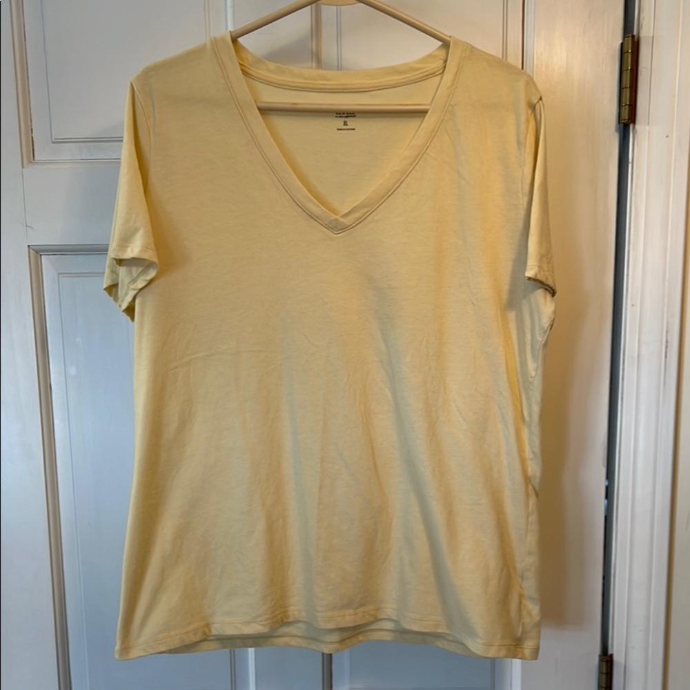 Yellow V-Neck Women's Top
